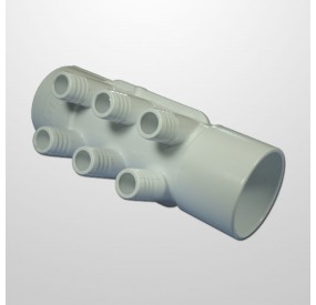 Colector Agua 6 Salidas (Ø21 mm.) - Conexión 2" (USA) Hembra/Hembra (Encolar)