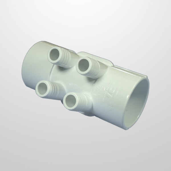 Colector Agua 4 Salidas (Ø21 mm.) - Conexión 2" (USA) Hembra/Hembra (Encolar)