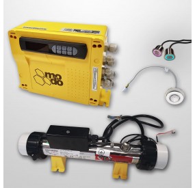 Kit Mopo PRO Pool + Heater 3.0 Kw + H2O Probe + HL Probe + 2 RGB Piezo Switches S. Steel 304